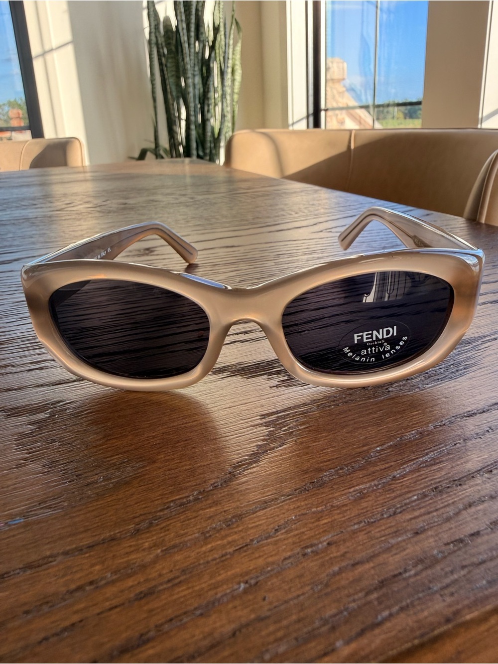 Vintage Fendi SL7632 Oval Sunglasses - Nude/Beige (Deadstock/NOS)